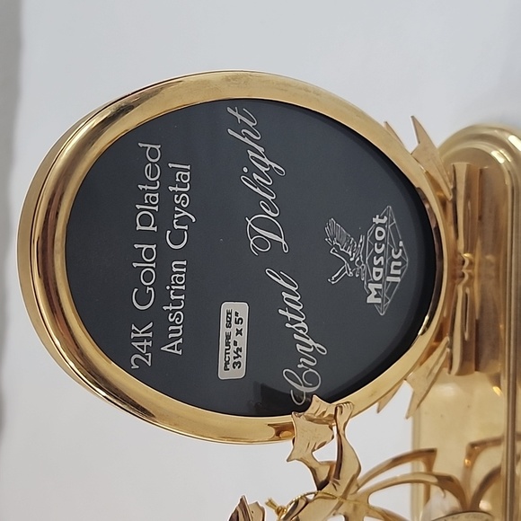 NWT Mascot Inc 24K Gold Plated Austrian Crystal Delight Angel's and Frame - Picture 4 of 16